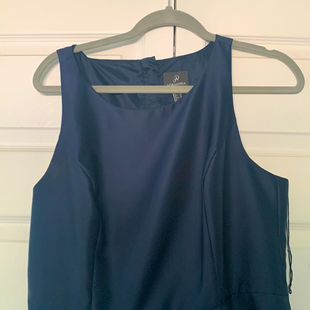 Midnight Blue Waterfall Dress by Adrianna Papell Size 12